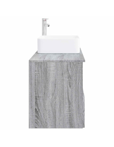 Set di mobili per il bagno 2 pz Sonoma grigio