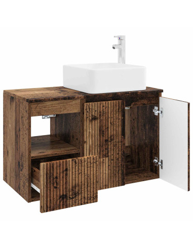 Set di mobili per il bagno 2 pz Legno antico