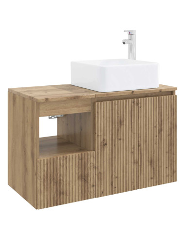 Set di mobili per il bagno 2 pz Rovere Artigianale