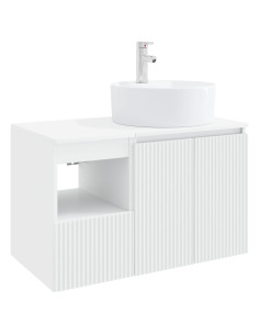 Set di mobili per il bagno 2 pz Bianco Legno ingegnerizzato 2