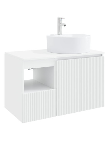 Set di mobili per il bagno 2 pz Bianco Legno ingegnerizzato