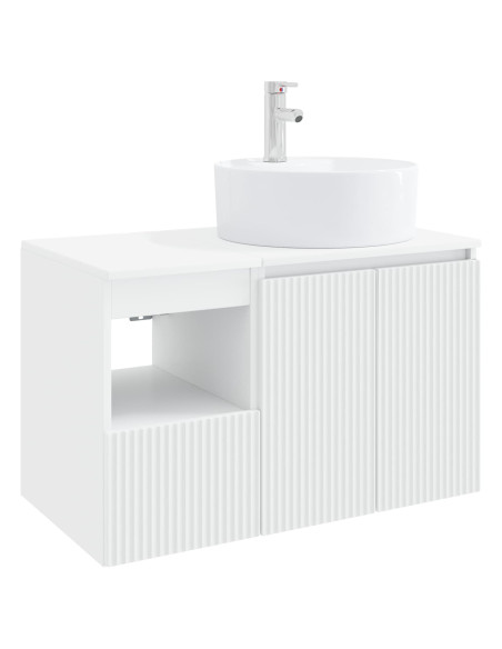 Set di mobili per il bagno 2 pz Bianco Legno ingegnerizzato
