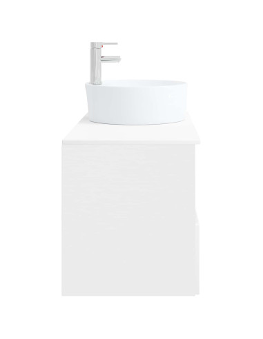 Set di mobili per il bagno 2 pz Bianco Legno ingegnerizzato