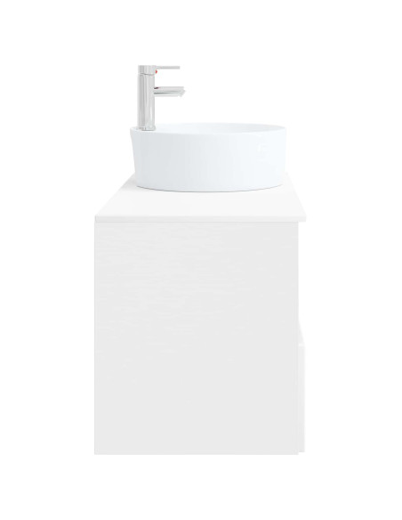 Set di mobili per il bagno 2 pz Bianco Legno ingegnerizzato