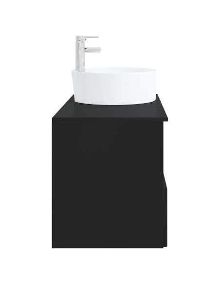 Set di mobili per il bagno 2 pz Nero Legno ingegnerizzato
