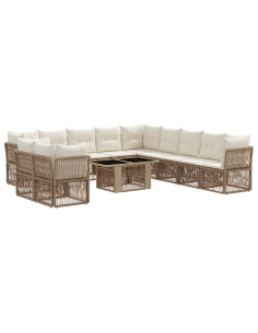 Set Divano da Giardino 12 pz Beige polyrattan 2