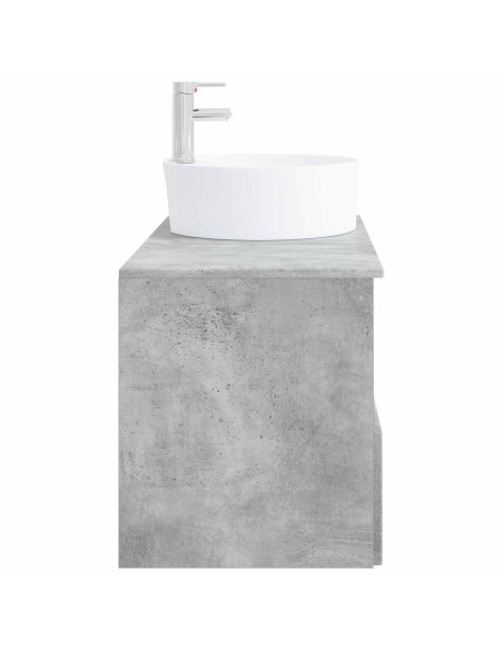 Set di mobili per il bagno 2 pz Grigio Cemento