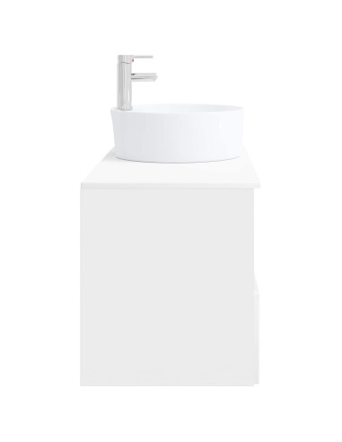 Set di mobili per il bagno 2 pz Bianco Lucido