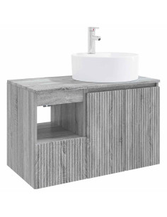 Set di mobili per il bagno 2 pz Sonoma grigio 2