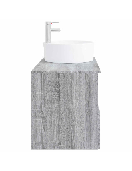 Set di mobili per il bagno 2 pz Sonoma grigio