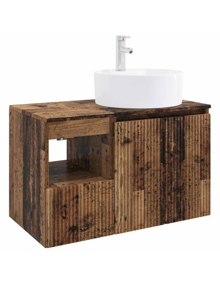 Set di mobili per il bagno 2 pz Legno antico