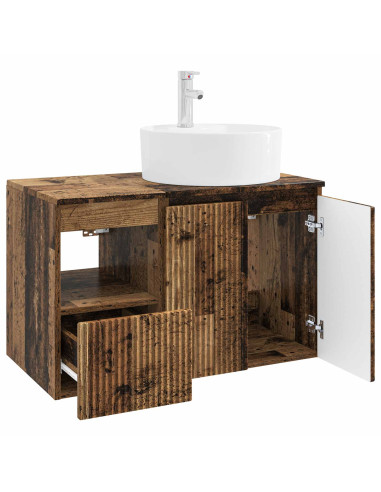 Set di mobili per il bagno 2 pz Legno antico