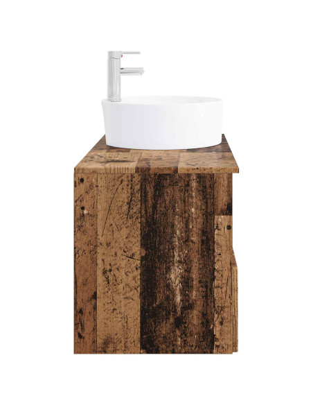 Set di mobili per il bagno 2 pz Legno antico