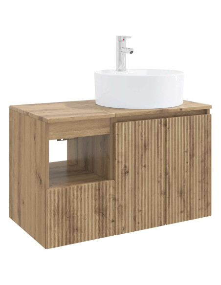 Set di mobili per il bagno 2 pz Rovere Artigianale