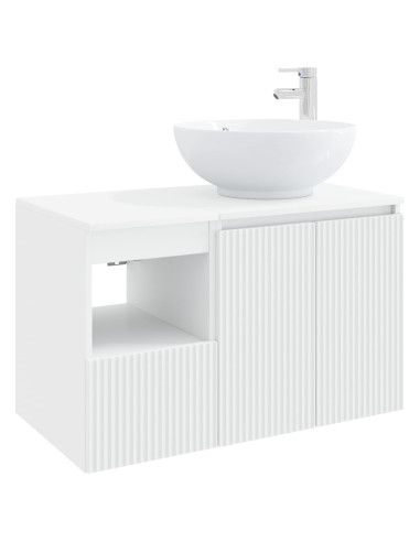 Set di mobili per il bagno 2 pz Bianco Legno ingegnerizzato