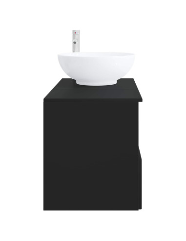 Set di mobili per il bagno 2 pz Nero Legno ingegnerizzato