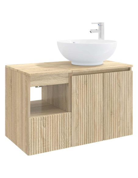 Set di mobili per il bagno 2 pz Rovere Sonoma