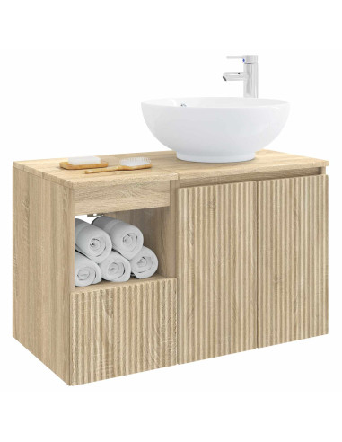 Set di mobili per il bagno 2 pz Rovere Sonoma