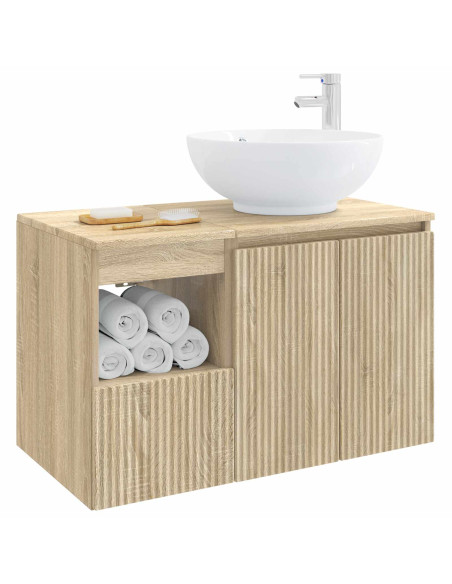 Set di mobili per il bagno 2 pz Rovere Sonoma