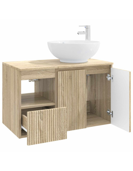 Set di mobili per il bagno 2 pz Rovere Sonoma