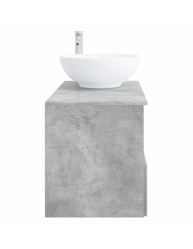 Set di mobili per il bagno 2 pz Grigio Cemento
