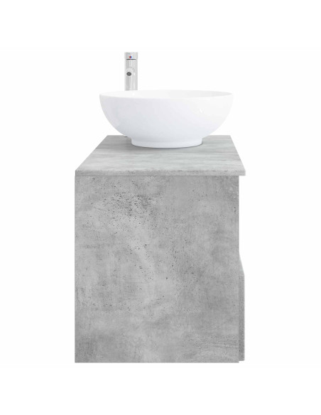 Set di mobili per il bagno 2 pz Grigio Cemento
