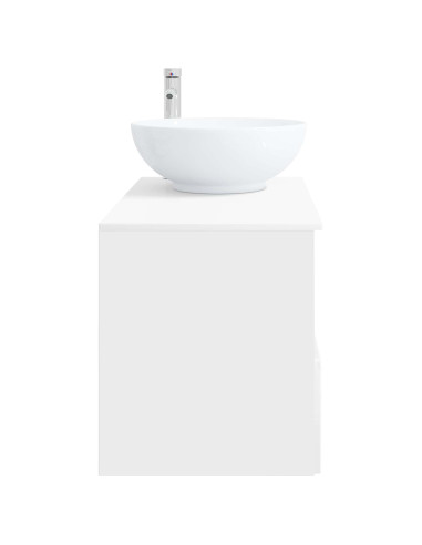 Set di mobili per il bagno 2 pz Bianco Lucido