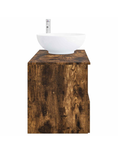 Set di mobili per il bagno 2 pz Rovere Fumo