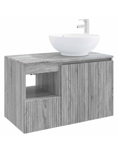 Set di mobili per il bagno 2 pz Sonoma grigio