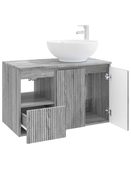 Set di mobili per il bagno 2 pz Sonoma grigio