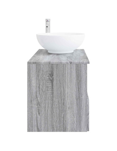 Set di mobili per il bagno 2 pz Sonoma grigio