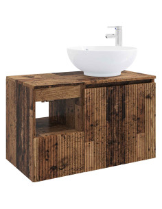 Set di mobili per il bagno 2 pz Legno antico 2
