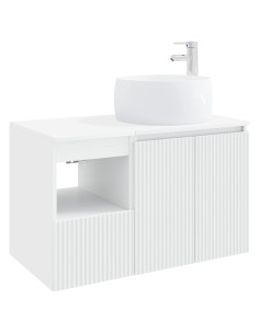 Set di mobili per il bagno 2 pz Bianco Legno ingegnerizzato 2