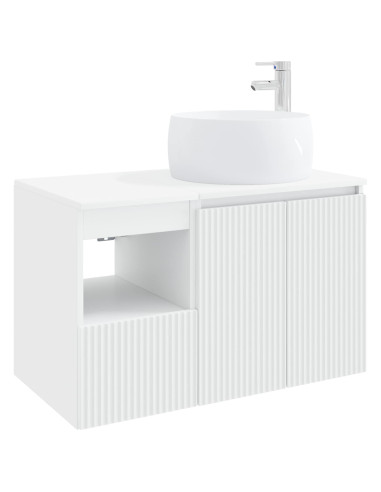 Set di mobili per il bagno 2 pz Bianco Legno ingegnerizzato