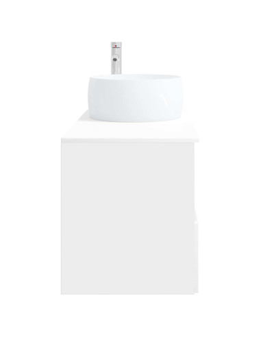 Set di mobili per il bagno 2 pz Bianco Legno ingegnerizzato
