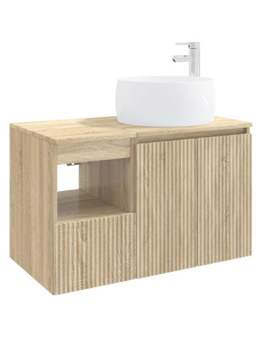 Set di mobili per il bagno 2 pz Rovere Sonoma