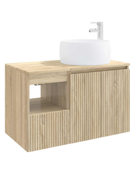 Set di mobili per il bagno 2 pz Rovere Sonoma