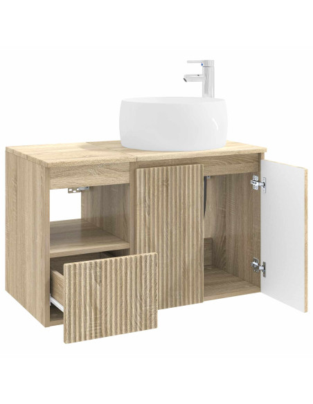 Set di mobili per il bagno 2 pz Rovere Sonoma
