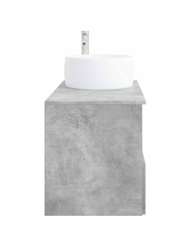 Set di mobili per il bagno 2 pz Grigio Cemento
