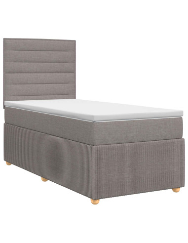 Letto box spring con materasso Tortora 90 x 190 cm Tessuto
