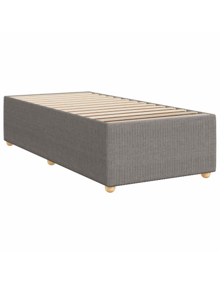 Letto Box Spring LED con Materasso Tortora 90 x 190 cm Tessuto