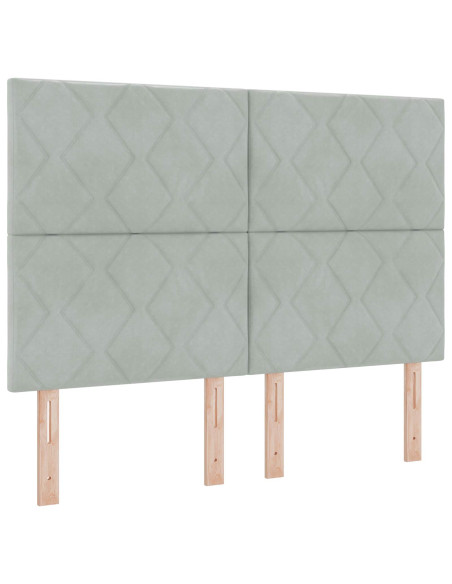Letto con contenitore e materasso Grigio Chiaro 140 x 190 cm