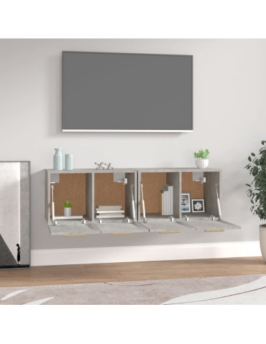 Mobili Parete 2 pz Grigio Cemento 60x36,5x35 cm in Multistrato
