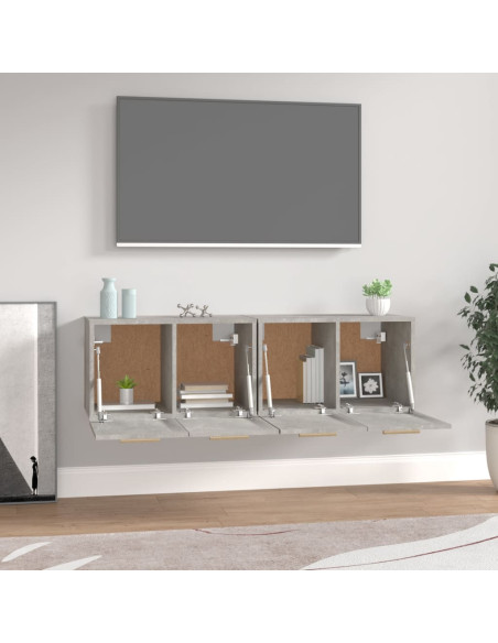 Mobili Parete 2 pz Grigio Cemento 60x36,5x35 cm in Multistrato
