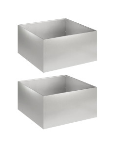 Vaso da giardino 2 pz Argento 60 x 60 x 30 cm Acciaio Inox 2