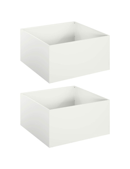 Vaso da giardino 2 pz Bianco 40 x 40 x 30 cm