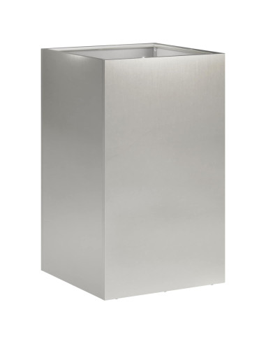 Vaso da giardino 2 pz Argento 30 x 30 x 50 cm Acciaio Inox