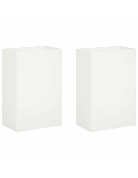 Vaso da giardino 2 pz Bianco 40 x 30 x 75 cm