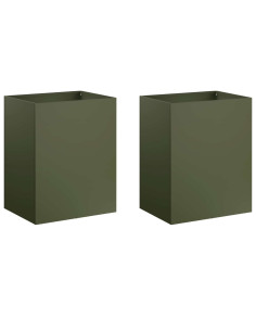Vaso da giardino 2 pz Verde Oliva 40 x 30 x 50 cm 2