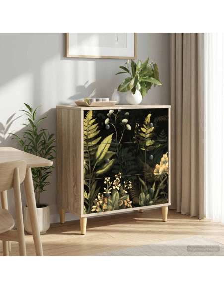 Cassettiera RHENEN Stampa tropicale 66 x 36,5 x 75 cm Sonoma